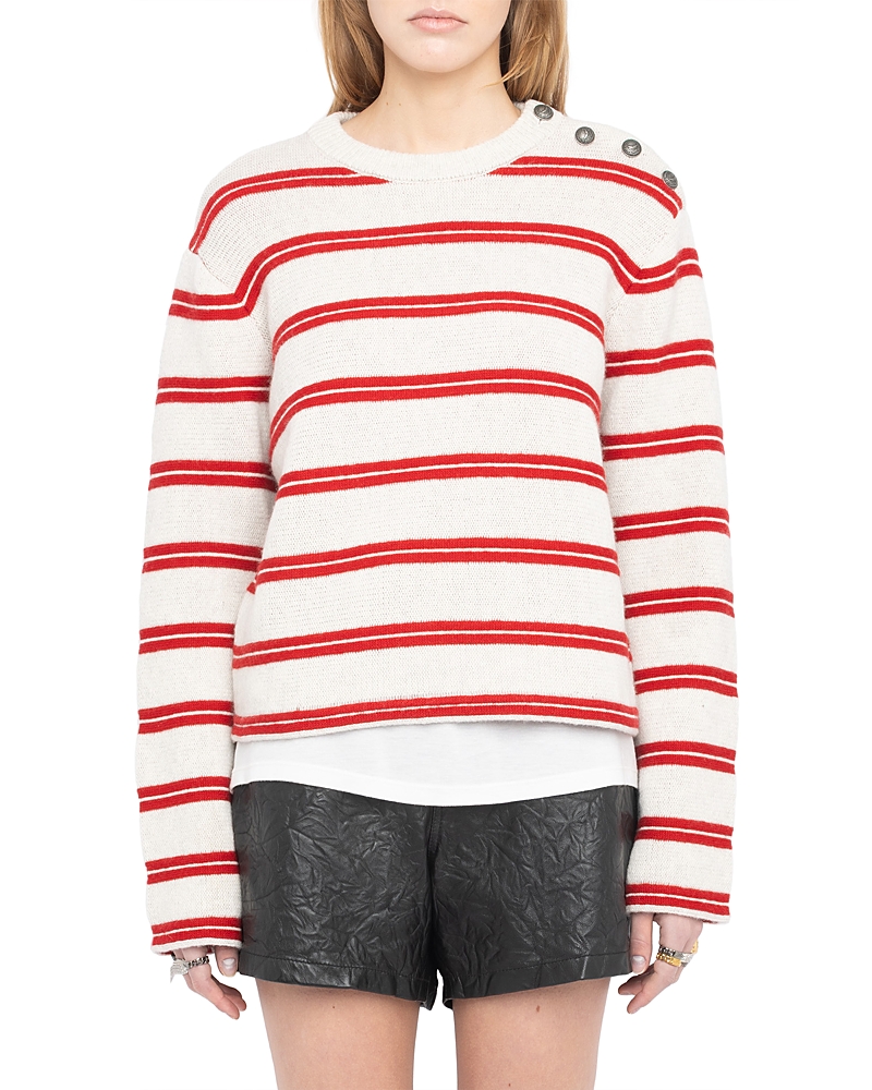 Zadig & Voltaire Spikyz Button Shoulder Sweater