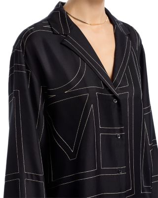 Monogram Silk Pajama Top