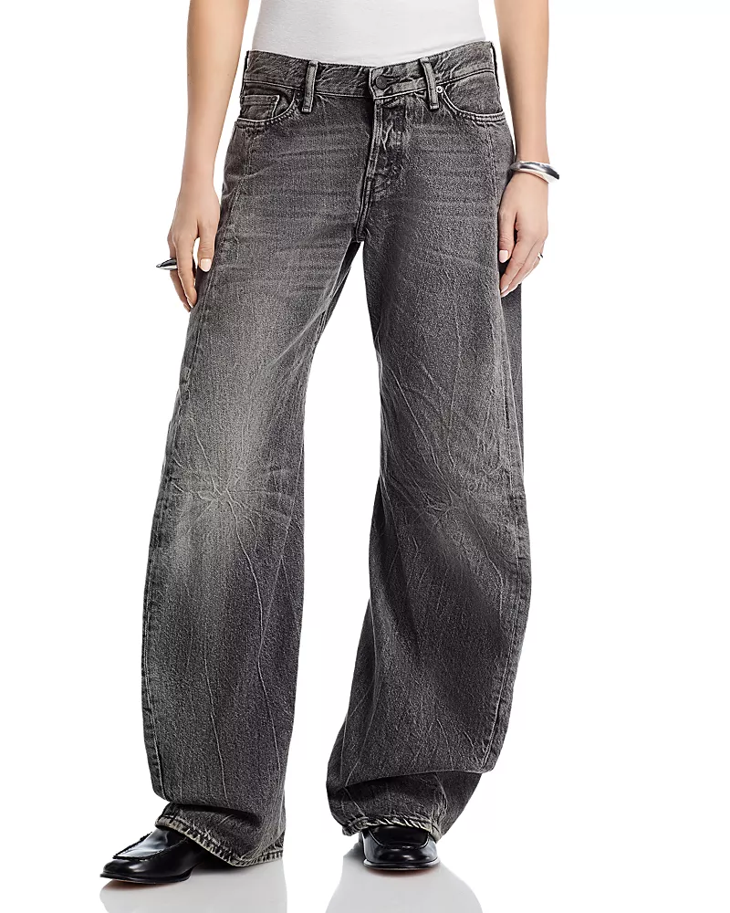 Acne Studios Wide Leg Jeans in Washed Black
