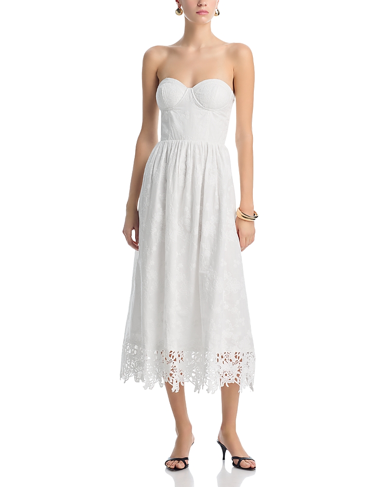 Aqua Lace Bottom Bustier Midi Dress - Exclusive