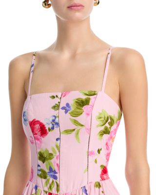 Floral Drop Waist Midi Dress - Exclusive