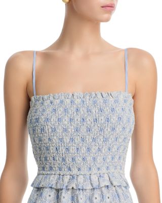 Embroidered Smocked Tier Midi Dress - Exclusive