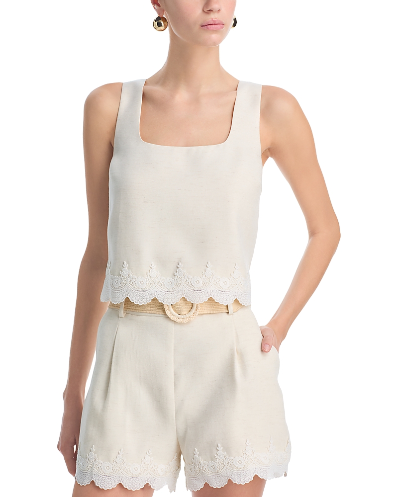 Aqua Lace Trim Tank Top - Exclusive