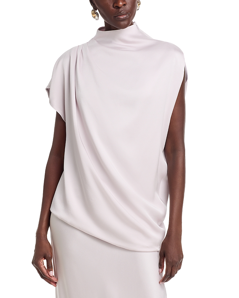 Fabiana Filippi Glossy Enver Satin Draped Top