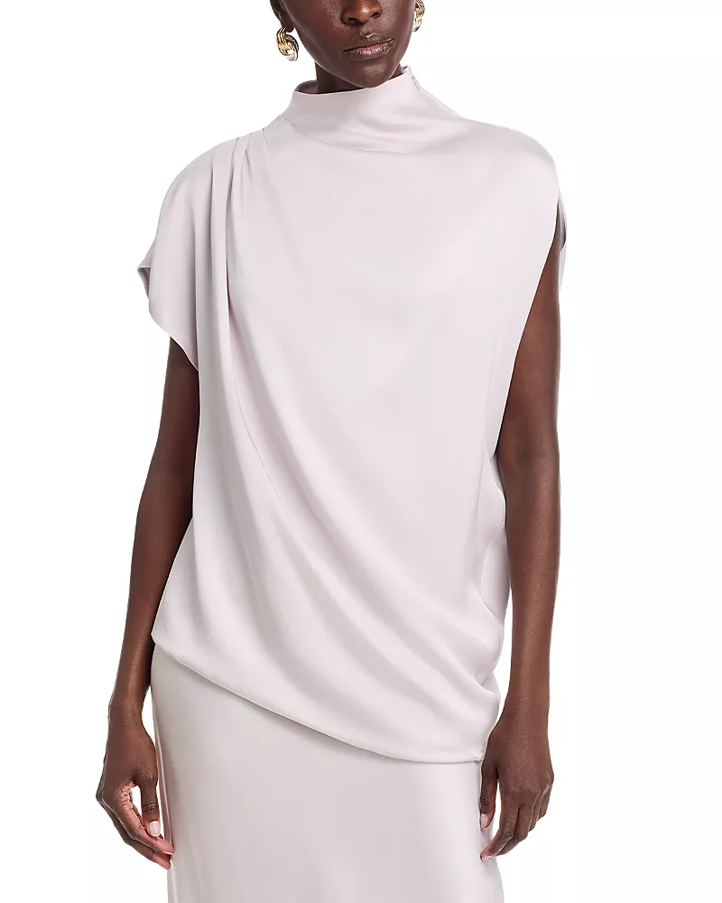 Fabiana Filippi Glossy Enver Satin Draped Top