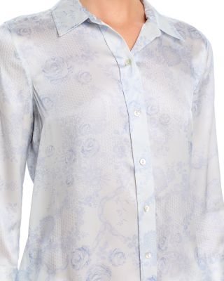 Dani Button Front Silk Blouse 
