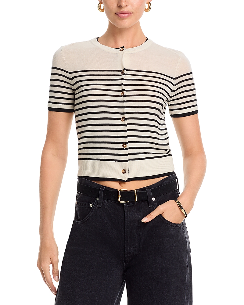 rag & bone Anne Stripe Short Sleeve Cardigan