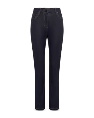 Aya High Rise Straight Jeans in Navy