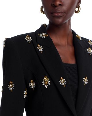 Crystal Embroidered Blazer & Embroidered Embellished Wool Skirt