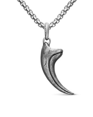 Men's Raptor Claw Amulet in Sterling Silver with Black Diamonds, 36.2mm
