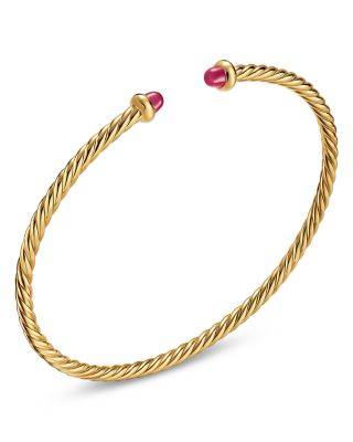 Micro Cablespira&reg; Flex Bracelet in 18K Yellow Gold with Gemstones