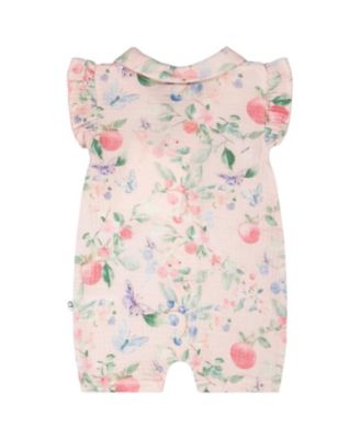Girls' Cotton Muslin Printed Berries Romper - Baby
