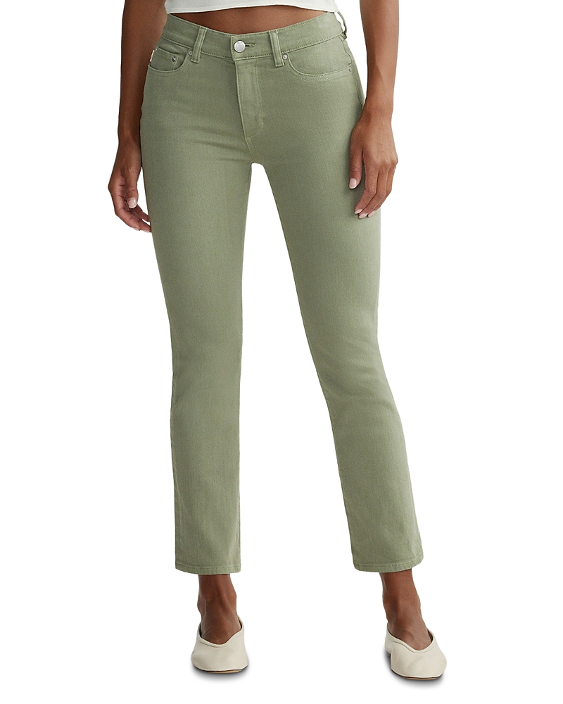 DL1961 Mara Mid Rise Instasculpt Straight Ankle Jeans in Supergreen