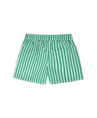 Girls' Elastic Waist Slant Pockets Striped Shorts - Little Kid