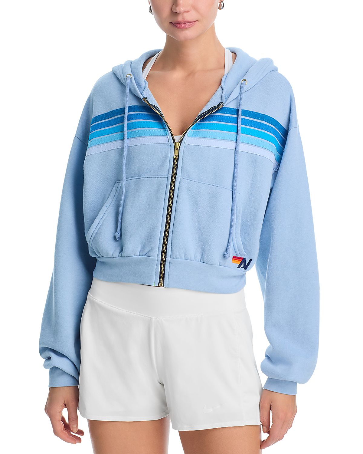 Aviator Nation Stripe Crop Hoodie - Exclusive