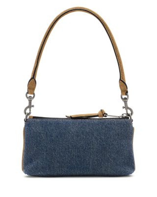 The Denim Suede Snapshot Convertible Shoulder Bag