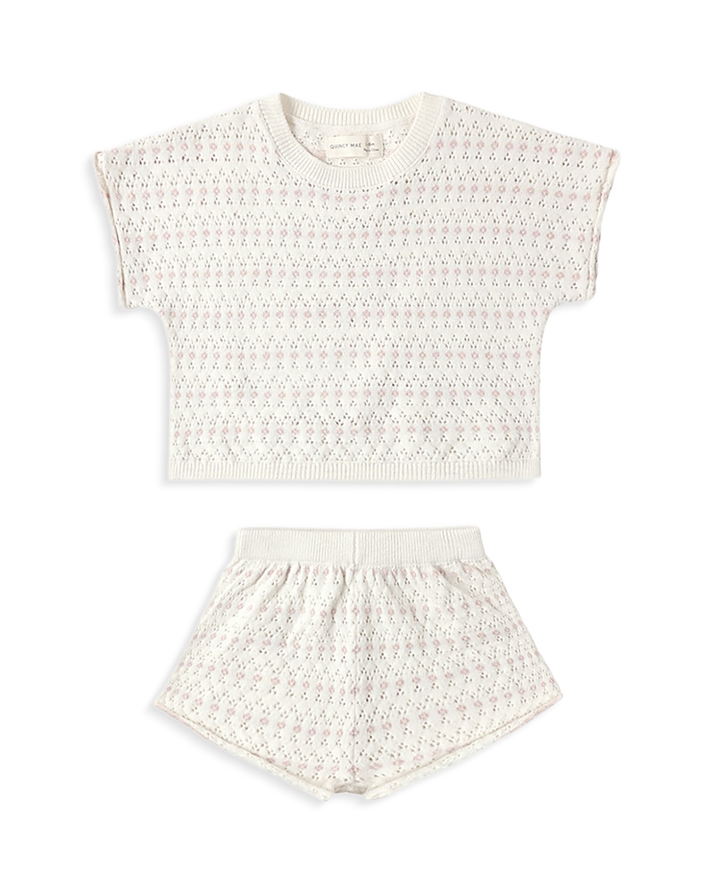 Quincy Mae Girls' Relaxed Knit Top & Short Set - Baby
