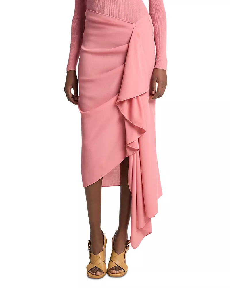 Michael Kors Collection Wool Cascade Skirt