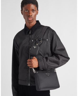 Re-Nylon and Saffiano Leather Shoulder Bag