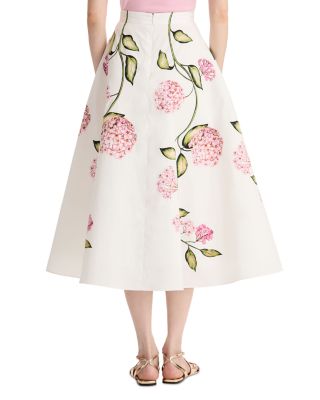 Porcelain Flowers Poplin Skirt