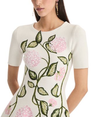 Porcelain Flower Jacquard Knit Dress