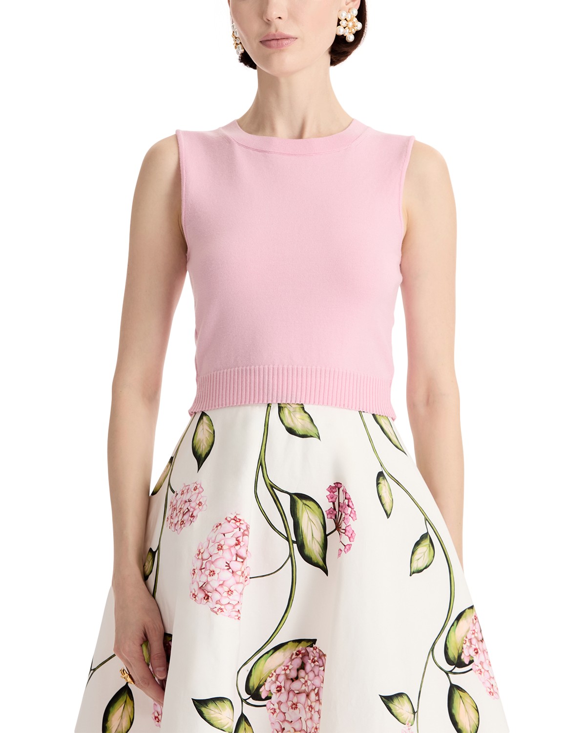 Oscar De La Renta Oscar de la Renta Sleeveless Wool Sweater in Pink