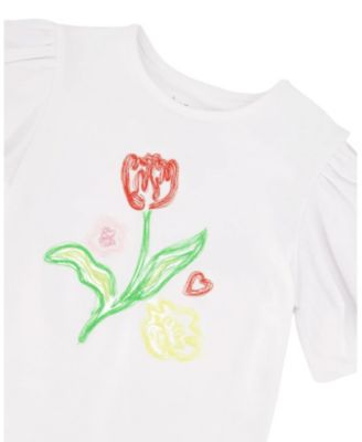 Girls' Organic Cotton Jersey Embroidery Short Sleeve Top - Big Kid