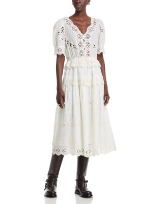 Sofia Embroidered Drawstring Waist Dress