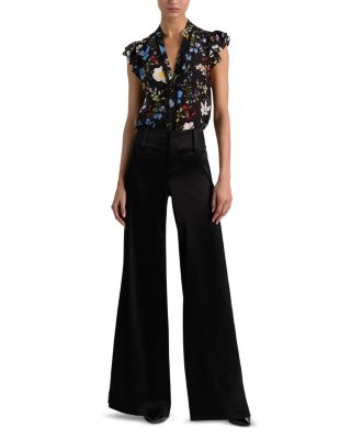 Arlette Flutter Sleeve Silk Top