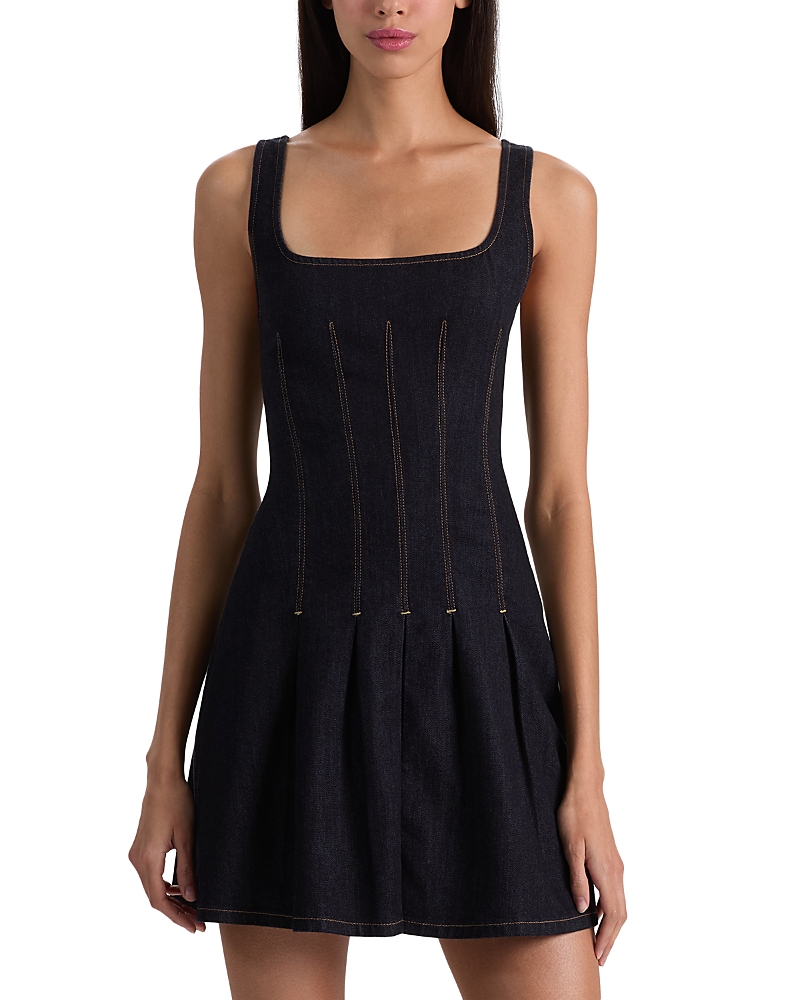 Alice and Olivia Hollis Flared Denim Dress