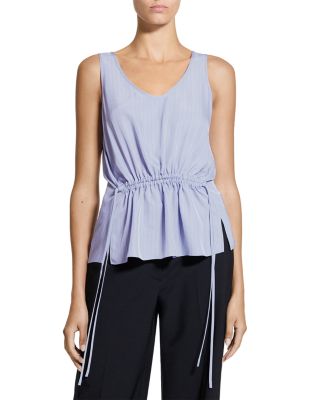 Striped Washed Tie Easy Tank Top
