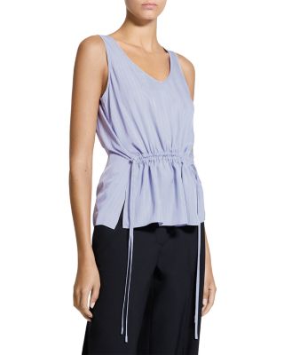 Striped Washed Tie Easy Tank Top