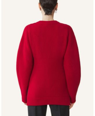 WOOL RIBBED CARDIGAN