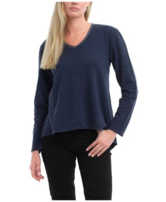 Metallic Thread V-Neck Tee