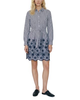 Mary Long Sleeve Short Embroidered Dress
