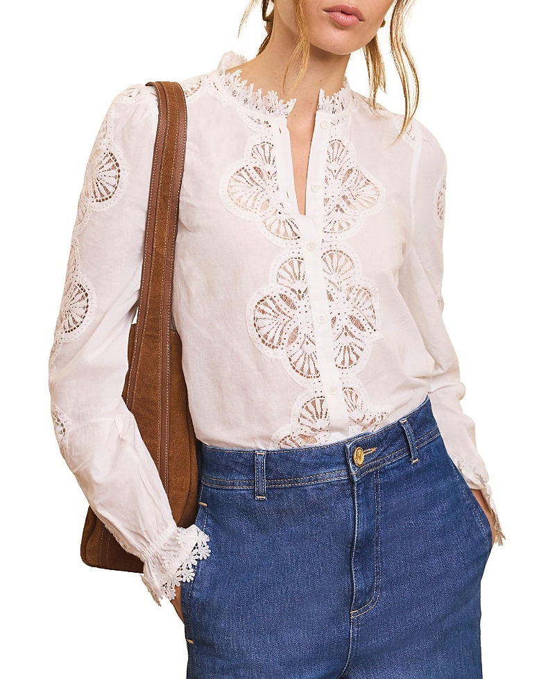 Mint Velvet Women's Cotton Embroidered Blouse