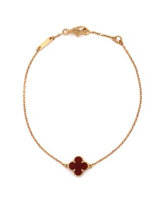  Sweet Alhambra Bracelet 18K Rose Gold and Carnelian