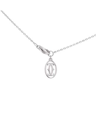  Cross Pendant Necklace 18K White Gold with Diamonds, 16.25"