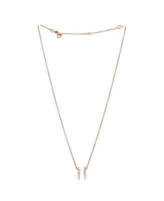  B.Zero1 Pendant Necklace 18K Rose Gold and Ceramic with Diamonds, 18"