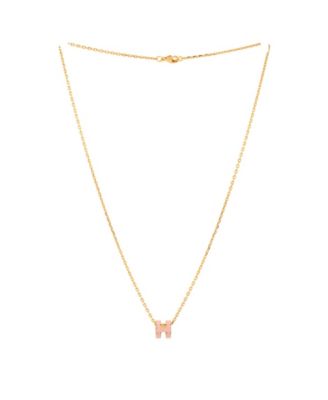 Mini Pop H Pendant Chain Necklace Metal and Enamel, 16"