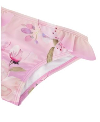 Girls' Two-Piece Ruffle Flared Flower Swimsuit - Big Kid