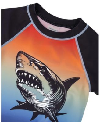 Boys' Short Sleeve Shark Gradient Rashguard - Little Kid, Big Kid