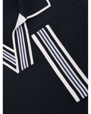 Open Collar Stripe Polo Shirt