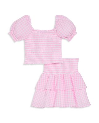 Girls' Smocked Top & Ruffled Mini Skirt, Little Kid, Big Kid - Exclusive