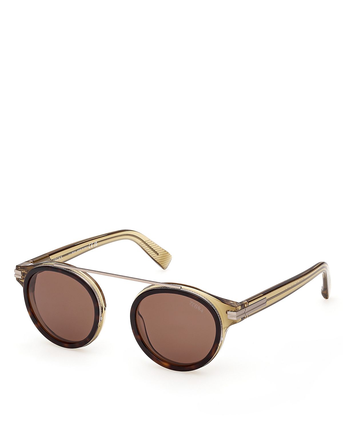 Zegna Round Sunglasses, 48mm