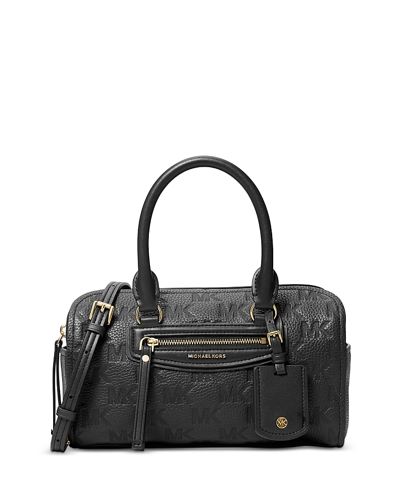 Michael Kors Jet Set Travel Extra Small Logo Embossed Leather Duffle Bag