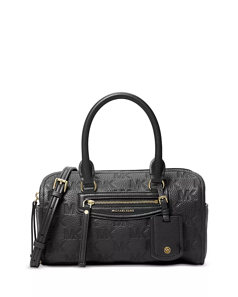 Michael Kors Jet Set Travel Extra Small Logo Embossed Leather Duffle Bag