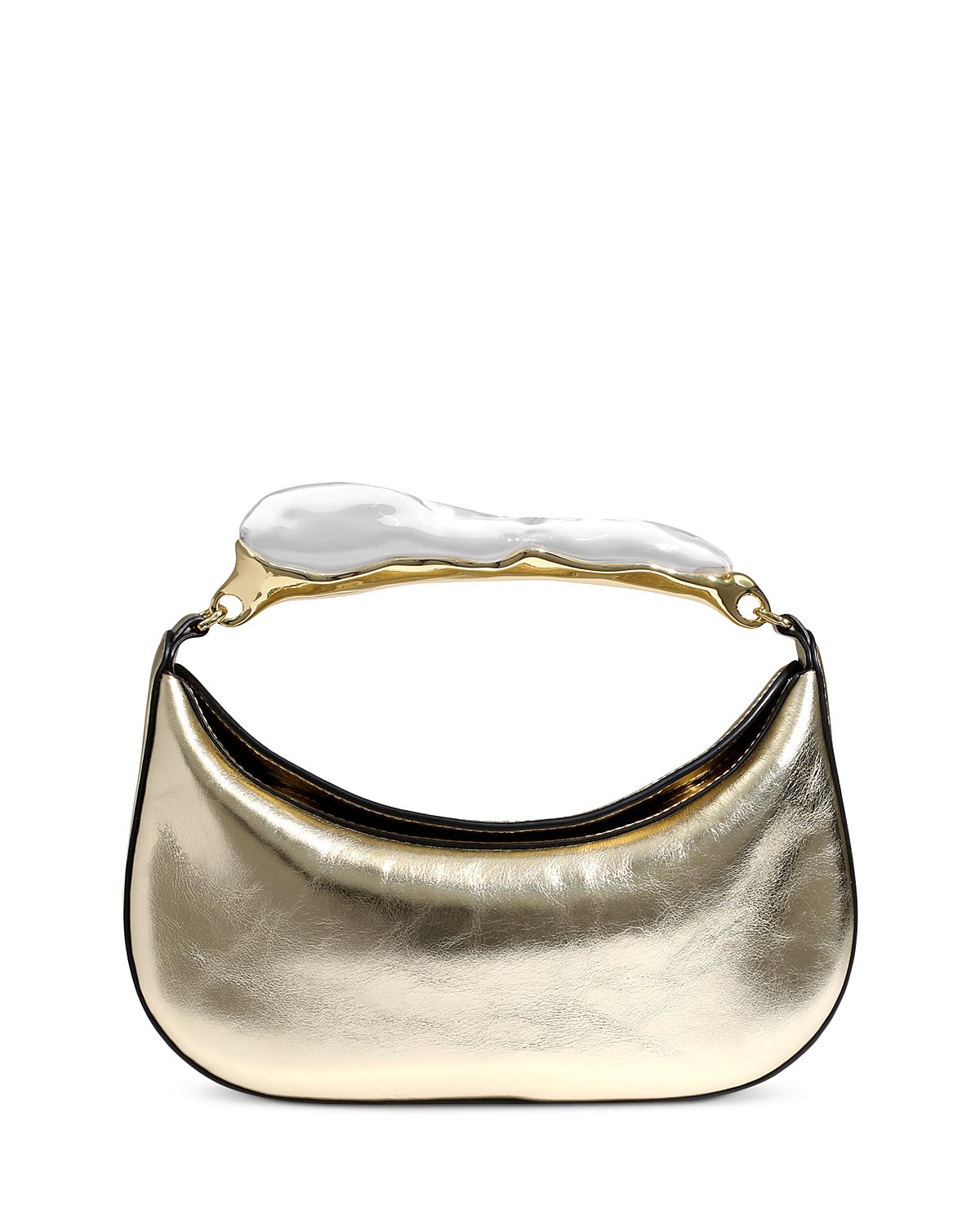 Alexis Bittar Water Stone Handle Leather Handbag