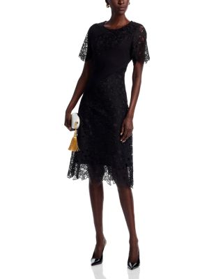 Woven Mixed Media Midi Dress