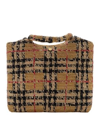 Margate Small Check Raffia Tote Bag